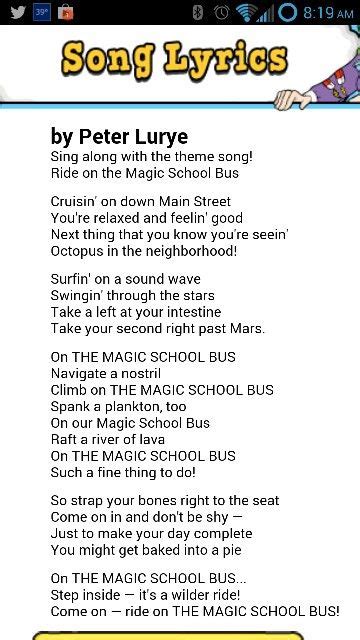 The Magic School Bus theme tune lyrics
